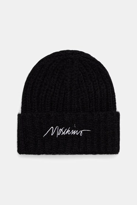Moschino czapka beanie damska z wełną czarna M3480 65423