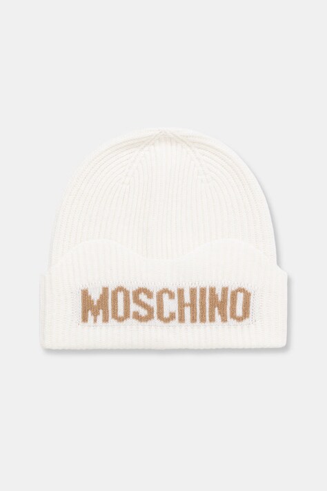 Moschino czapka damska z wełną beżowa M3469 65473