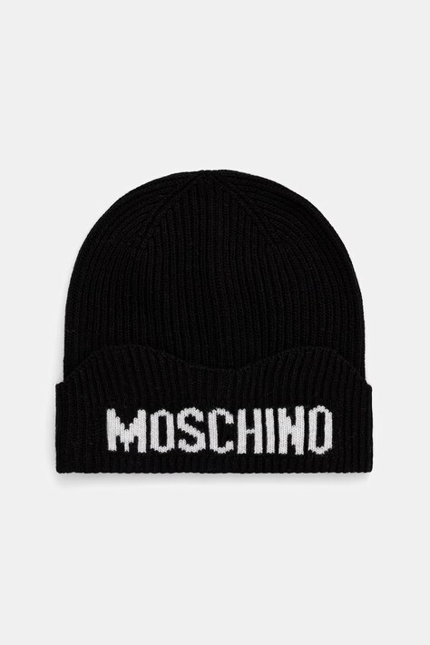 Moschino czapka damska z wełną czarna M3469 65473