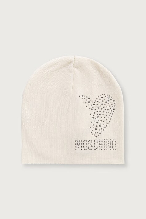 Moschino Czapka damska wełniana beżowa M3474 65474