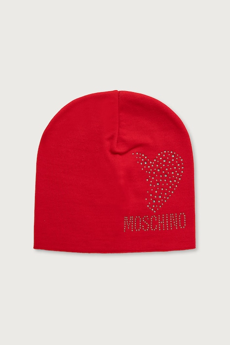 Moschino Czapka damska wełniana czerwona M3474 65474
