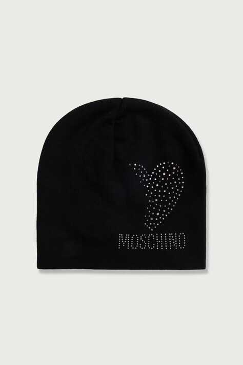 Moschino Czapka damska wełniana czarna M3474 65474