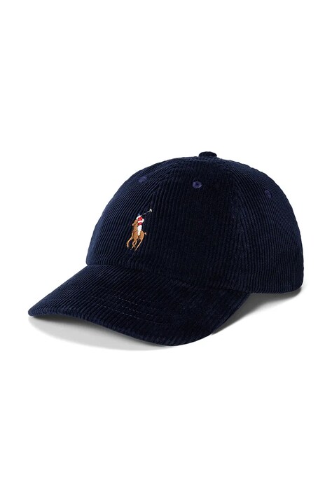 Polo Ralph Lauren czapka z daszkiem damska sztruksowa granatowa 211A90413