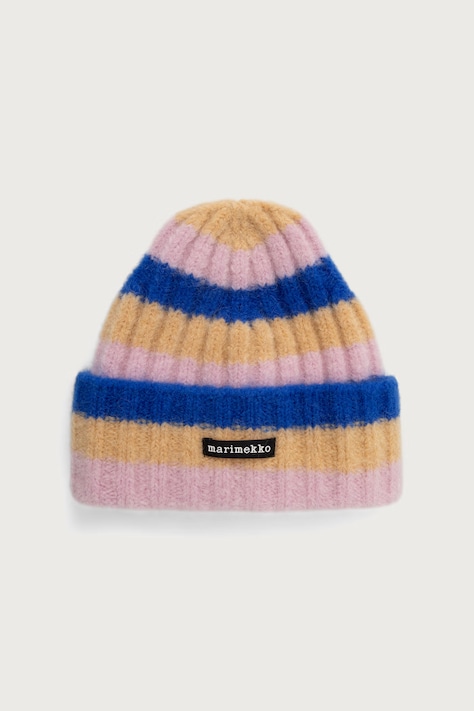Marimekko Czapka beanie damska z wełną różowa 096239