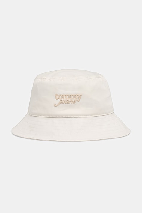 Tommy Jeans kapelusz bucket damski bawełniany beżowy AW0AW18870