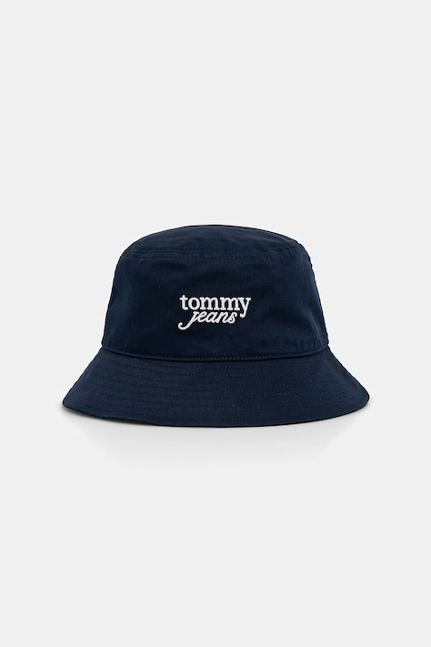 Tommy Jeans καπέλο bucket γυναικείο βαμβακερό σκούρο μπλε AW0AW18870