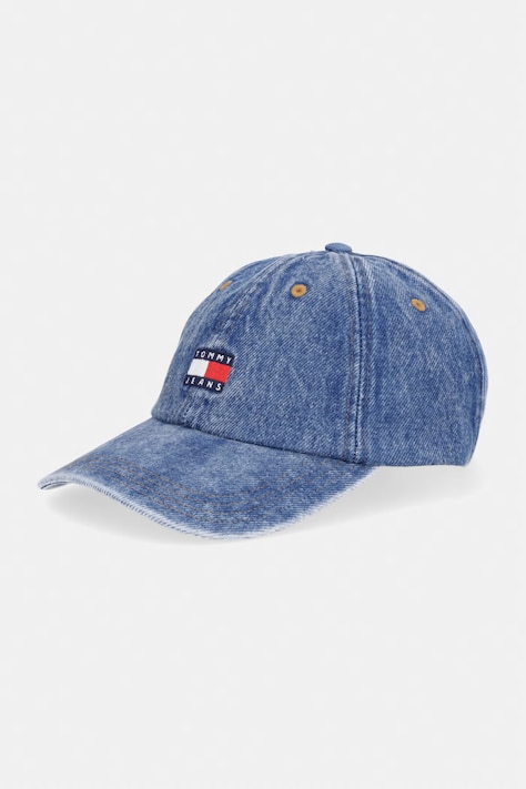 Tommy Jeans czapka z daszkiem damska jeansowa niebieska AW0AW18836