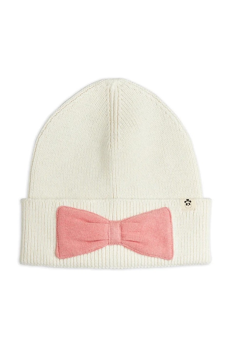 Mini Rodini czapka beanie dziecięca z dodatkiem wełny biała 26765114