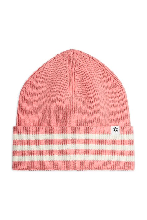 Mini Rodini czapka beanie dziecięca z dodatkiem wełny różowa 26765112
