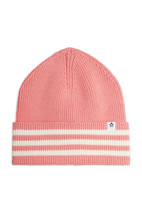 Mini Rodini czapka beanie dziecięca z dodatkiem wełny różowa 26765112