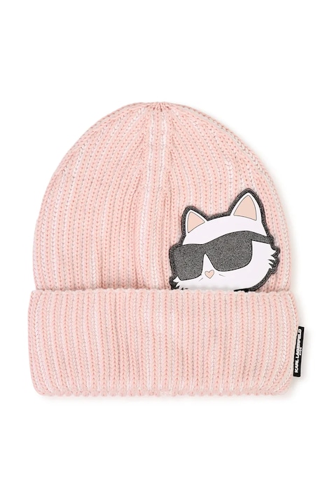 Karl Lagerfeld Čiapka detská bavlnená ružová Z31426