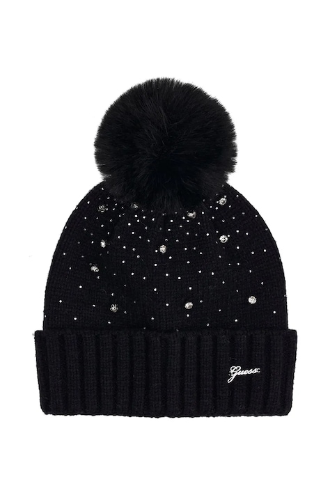 Guess Czapka z pomponem dziecięca czarna J6BZ37 K5991