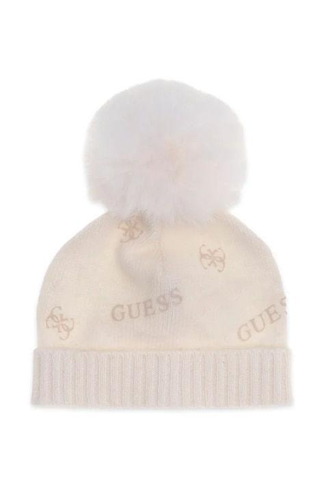 Guess Czapka z pomponem dziecięca z dodatkiem wełny beżowa A6BZ02 Z1477
