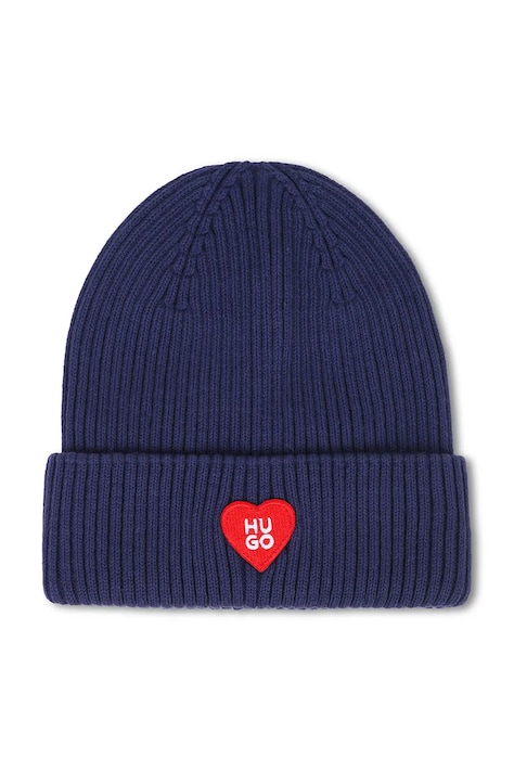 HUGO Čiapka beanie detská bavlnená tmavomodrá G01325