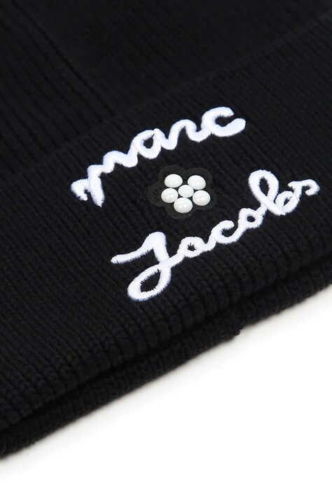 MARC JACOBS Czapka beanie dziecięca bawełniana czarna W61087