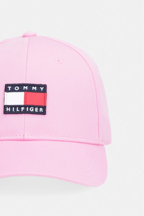 Tommy Hilfiger czapka z daszkiem dziecięca bawełniana różowa KA0KA00033