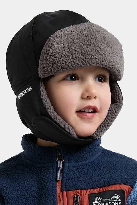 Didriksons Czapka uszatka dziecięca BIGGLES CAP 7 czarna 506340