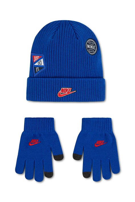 Nike Czapka i rękawiczki dziecięce niebieskie 8A3181