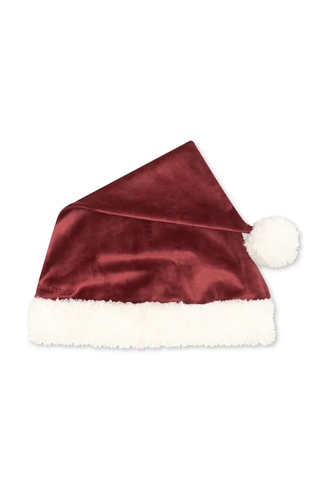 Konges Sløjd Czapka z pomponem dziecięca welurowa CHRISTMAS HAT GRS bordowa KS108138