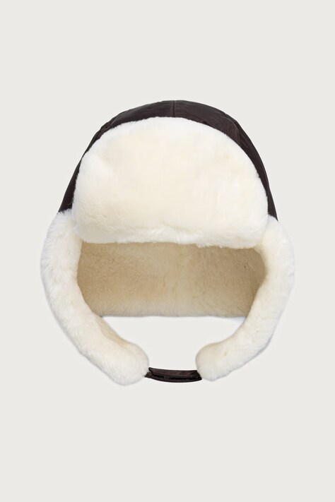 Emu Australia Czapka uszatka dziecięca skórzana Aviator Hat brązowa K7024