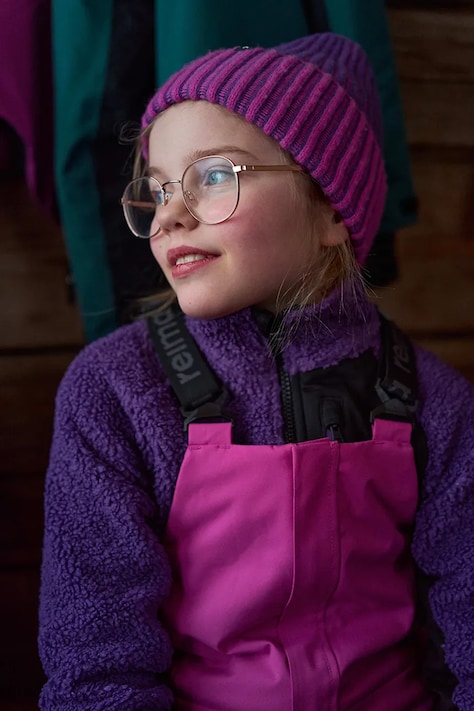 Reima Czapka beanie dziecięca z wełną Veikee fioletowa 5300371A