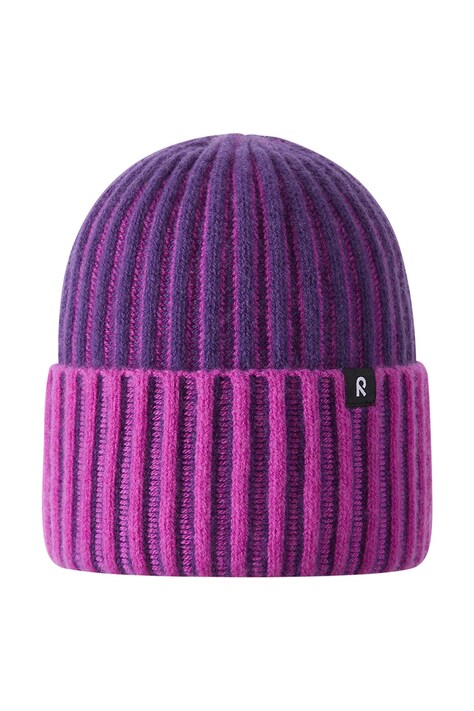 Reima Czapka beanie dziecięca z wełną Veikee fioletowa 5300371A