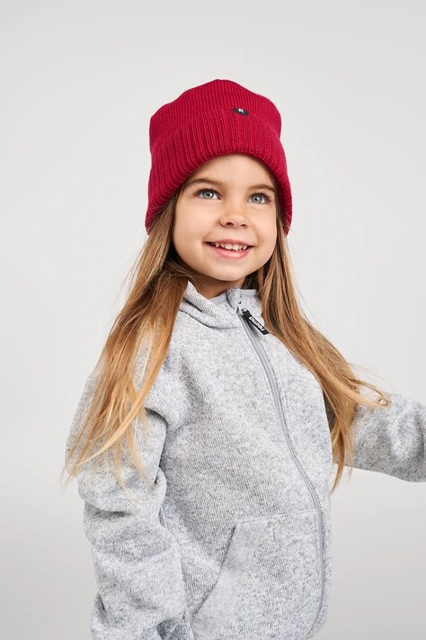Reima Czapka beanie dziecięca z wełną merino Kalotti czerwona 5300232B