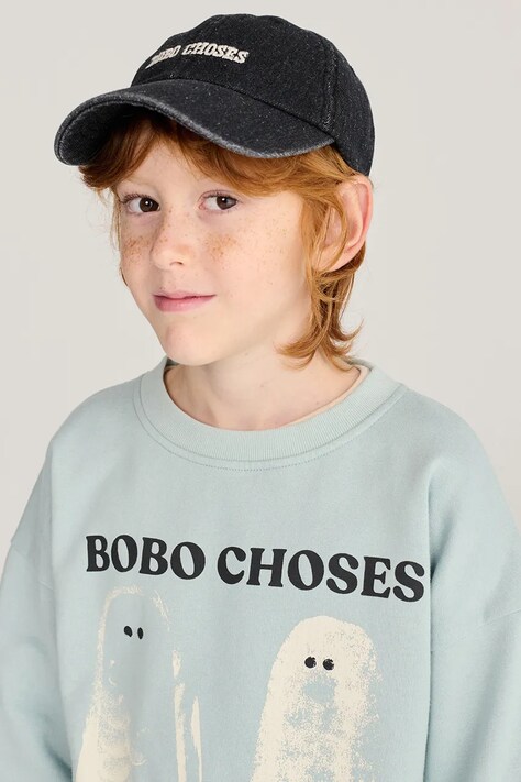 Bobo Choses Berretto con visiera per bambini in cotone nero B226AI035