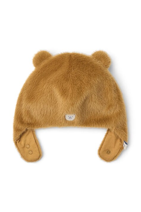 Liewood Czapka uszatka dziecięca Lillie Plush Bear Hat brązowa LW21143