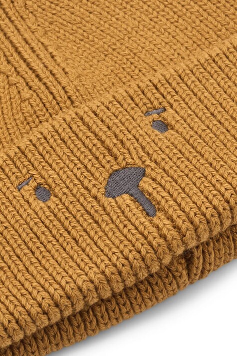 Liewood Czapka dziecięca bawełniana Gina Beanie w Bear Embroidery brązowa LW21141