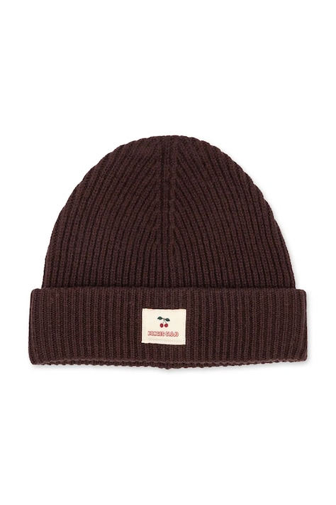 Konges Sløjd Czapka beanie dziecięca bawełniana BASIL BEANIE brązowa KS105696