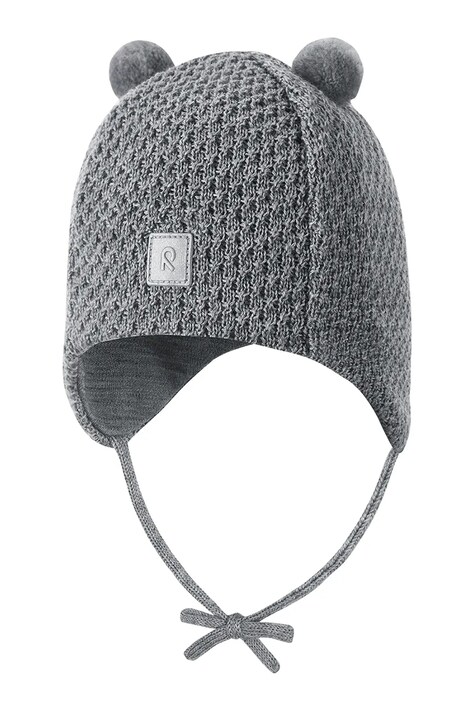 Reima czapka beanie dziecięca z wełny merino Sumu szara 5300379A
