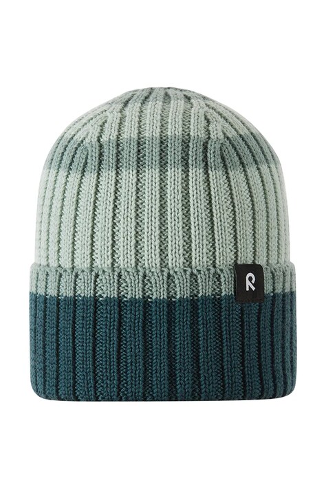 Reima czapka beanie dziecięca z wełną merino Vilpas zielona 5300282C
