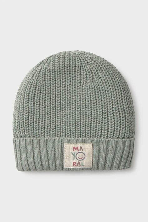 Mayoral Newborn czapka beanie dziecięca bawełniana turkusowa 9129