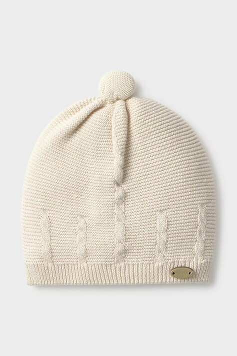 Mayoral Newborn шапка для младенцев хлопковая бежевая 9127