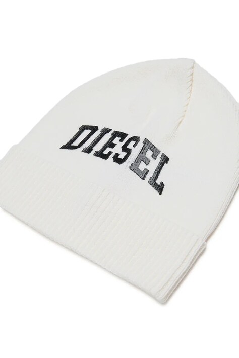 Diesel Czapka beanie dziecięca z wełną FBAND HAT biała J03133