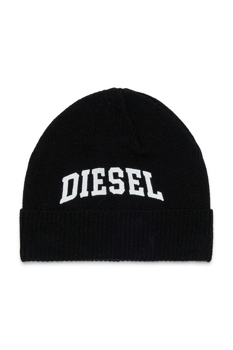 Diesel Czapka beanie dziecięca z wełną FBAND HAT czarna J03133