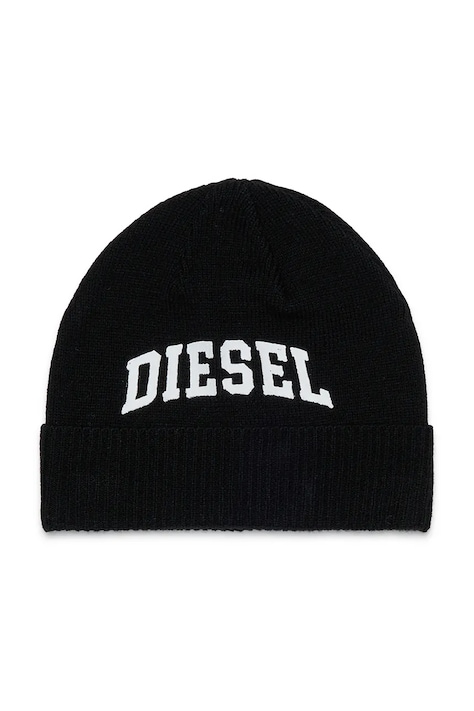 Diesel Czapka beanie dziecięca z wełną FBAND HAT czarna J03133