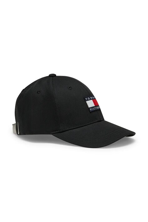 Tommy Hilfiger шапка с козирка за деца от памук черна KA0KA00033