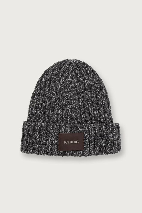 Iceberg Czapka beanie męska z jedwabiem szara 30437110