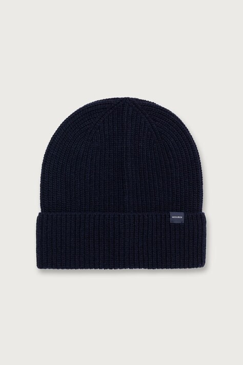 Woolrich CFWOAC0331MBUF0659 czapka z wełną męska fioletowa Knitted Ribbed