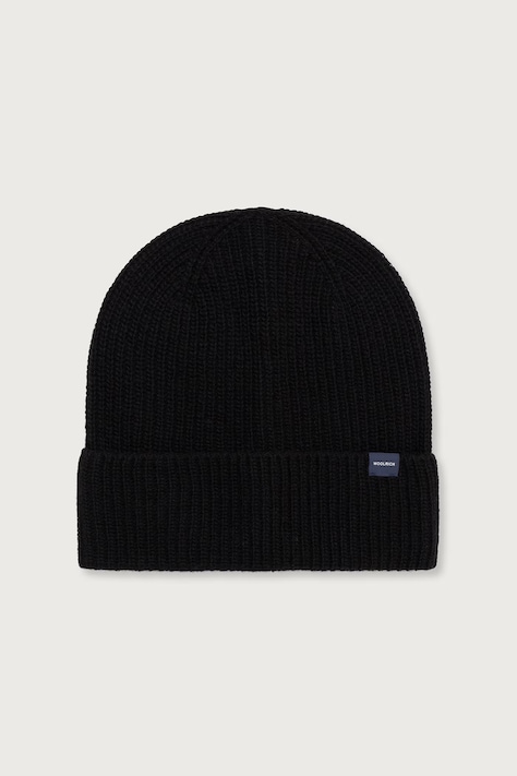 Woolrich CFWOAC0331MBUF0659 czapka męska z wełną czarna Knitted Ribbed