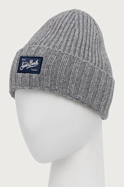 MC2 Saint Barth Czapka beanie męska z wełną szara SHLL002