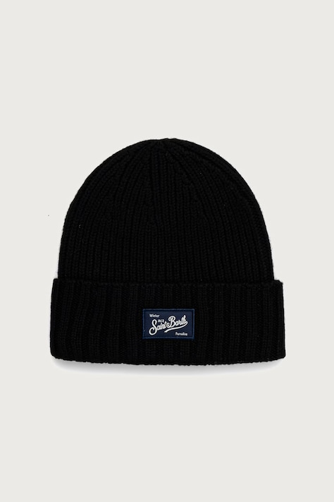 MC2 Saint Barth Czapka beanie męska z wełną czarna SHLL002