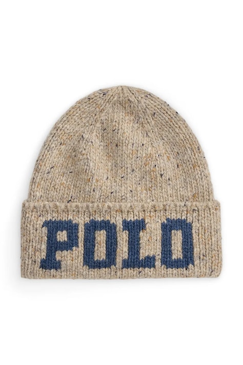 Polo Ralph Lauren Шапка бийни вълнена мъжка бежова 449959366008
