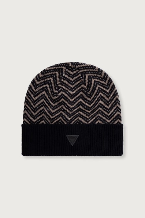 Guess Czapka beanie męska z dodatkiem wełny granatowa M6BZ28 Z1693
