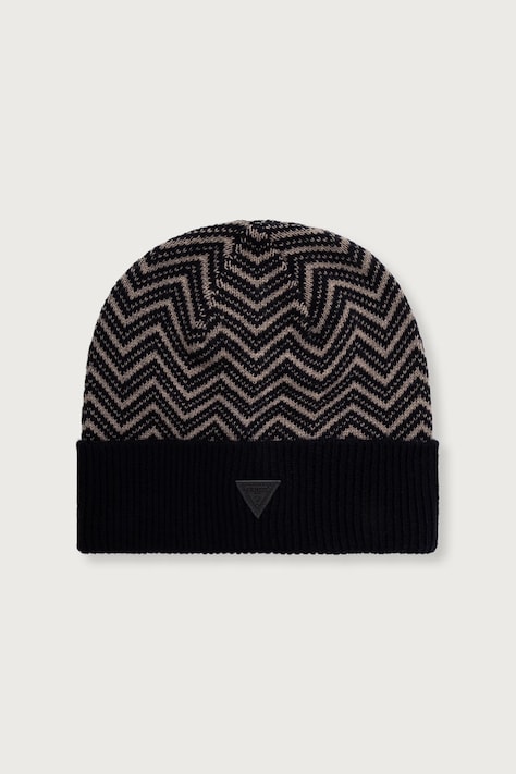 Guess Czapka beanie męska z dodatkiem wełny granatowa M6BZ28 Z1693
