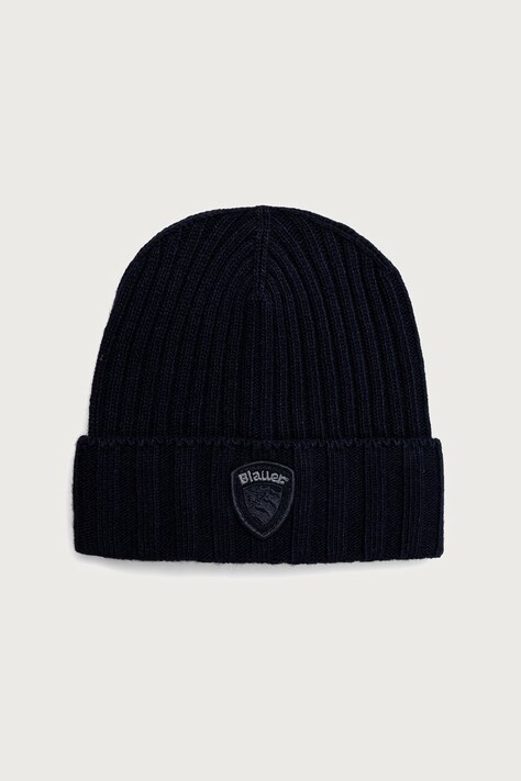 Blauer Czapka beanie męska z dodatkiem wełny niebieska BLUA05556