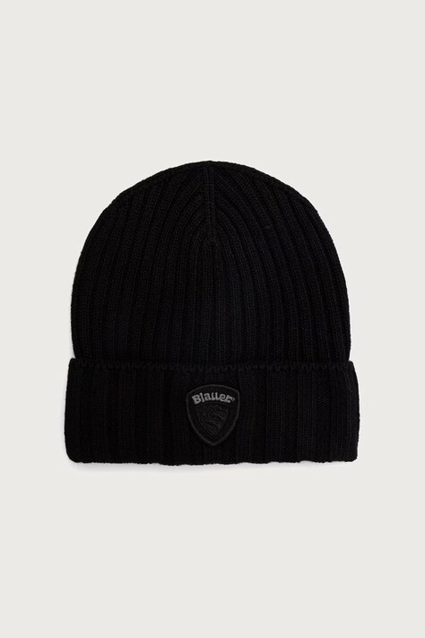 Blauer Czapka beanie męska z dodatkiem wełny czarna BLUA05556