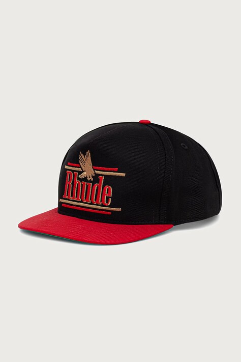 RHUDE Rossa czapka z daszkiem bawełniana damska czarna RHFW26HA01743